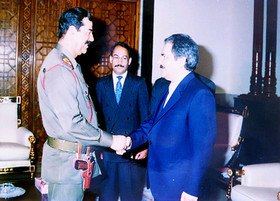 MEK Leader Masoud Rajavi and Saddam Hossein 
